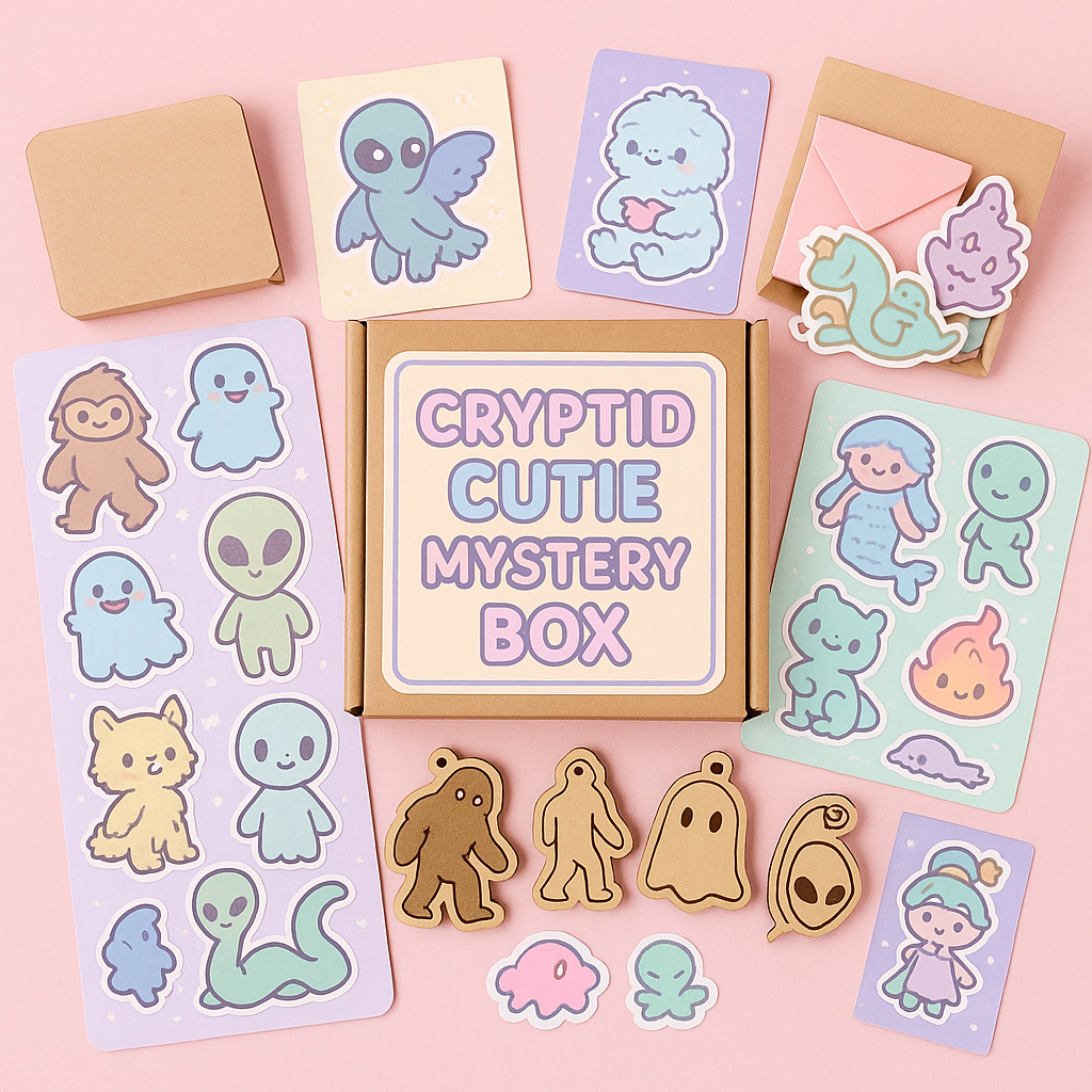 👻 Cryptid Cuties Mystery Box | Mothman, Bigfoot, Nessie & Cryptid Gifts