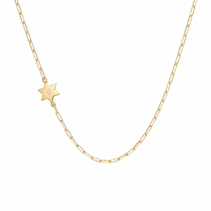 Dani Star of David Diamond Paperclip Necklace