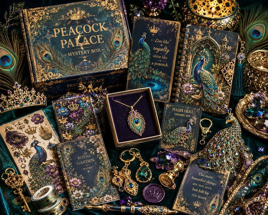Peacock Palace Mystery Box | Peacock Gifts, Jewel Tone Jewelry, Royal Stationery & Luxury Accessories
