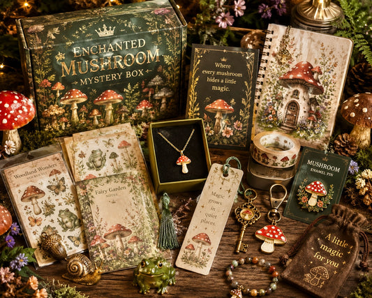 Enchanted Mushroom Mystery Box | Cottagecore Gifts, Mushroom Jewelry, Stickers & Stationery
