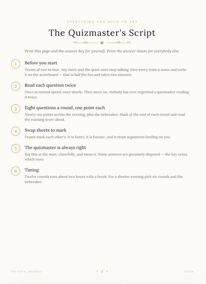 The Quiz Book — 12 Rounds, 96 Questions, Ready to Run / Digital Download