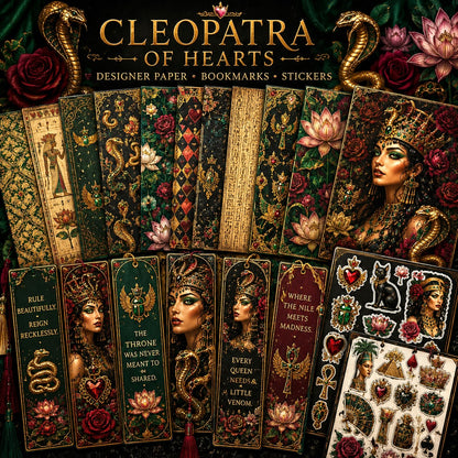 Cleopatra of Hearts Mystery Box | Egyptian Fantasy Gifts, Cobra Jewelry, Royal Stationery & Queenly Treasures