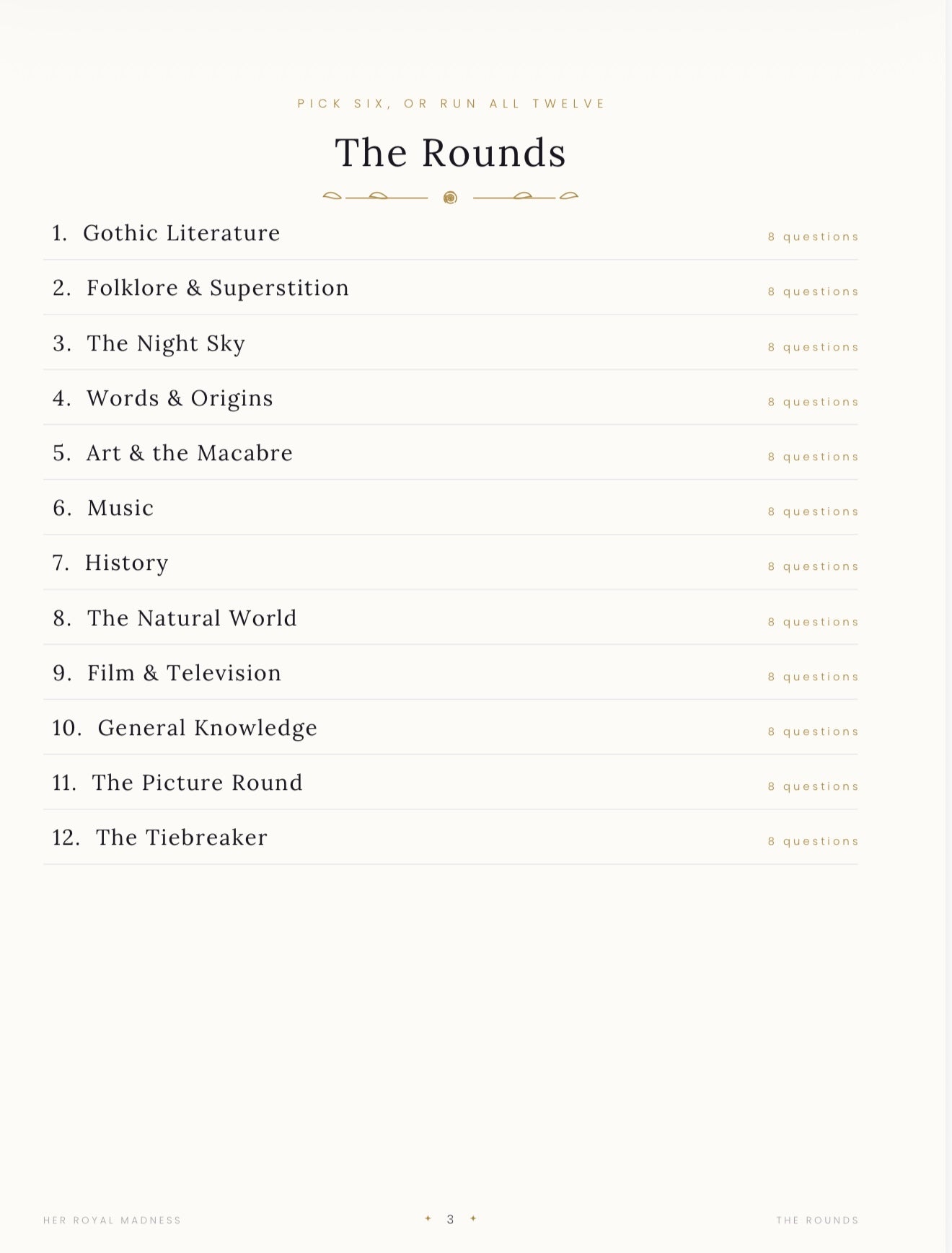 The Quiz Book — 12 Rounds, 96 Questions, Ready to Run / Digital Download