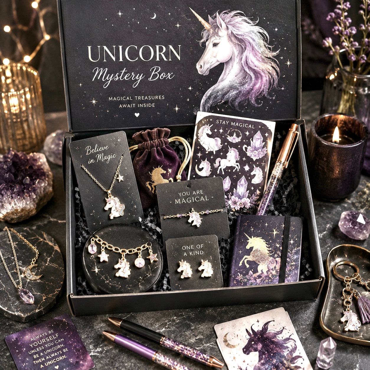 Unicorn Mystery Box | Fantasy Jewelry, Stickers, Pens & Magical Surprises