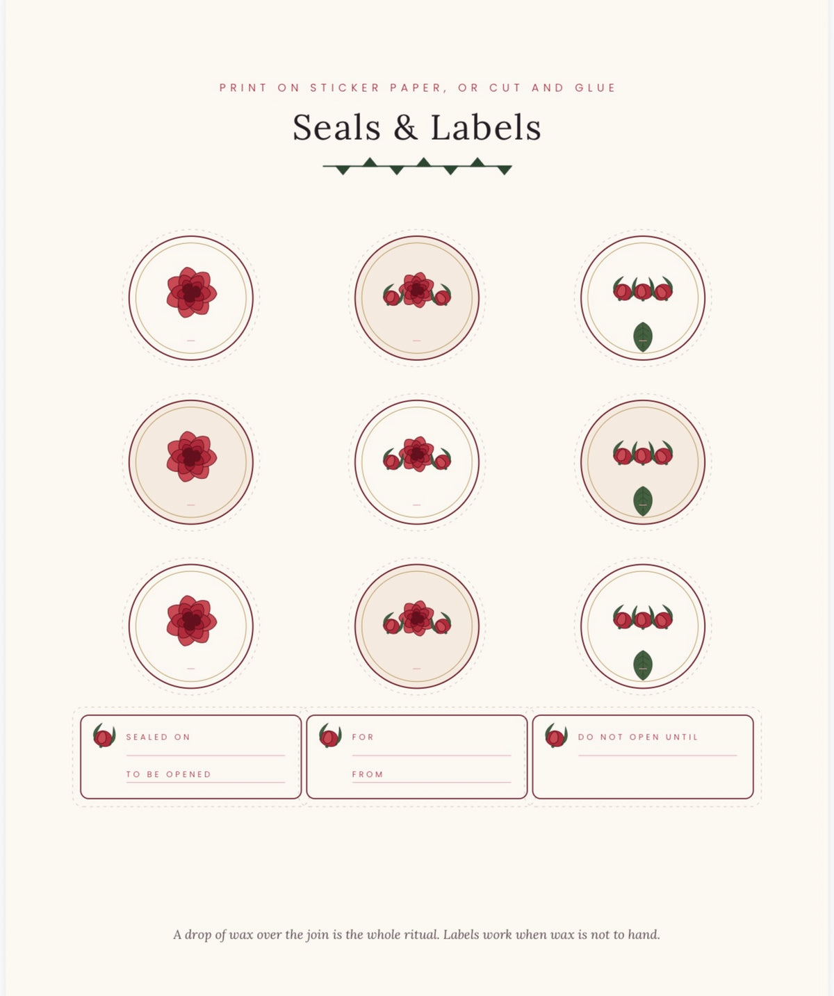The Rose Letters — Printable Rose Stationery Set