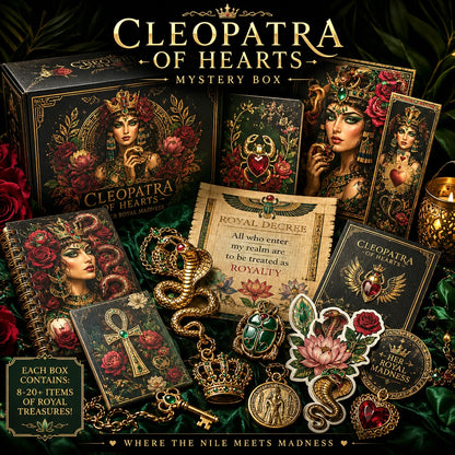 Cleopatra of Hearts Mystery Box | Egyptian Fantasy Gifts, Cobra Jewelry, Royal Stationery & Queenly Treasures