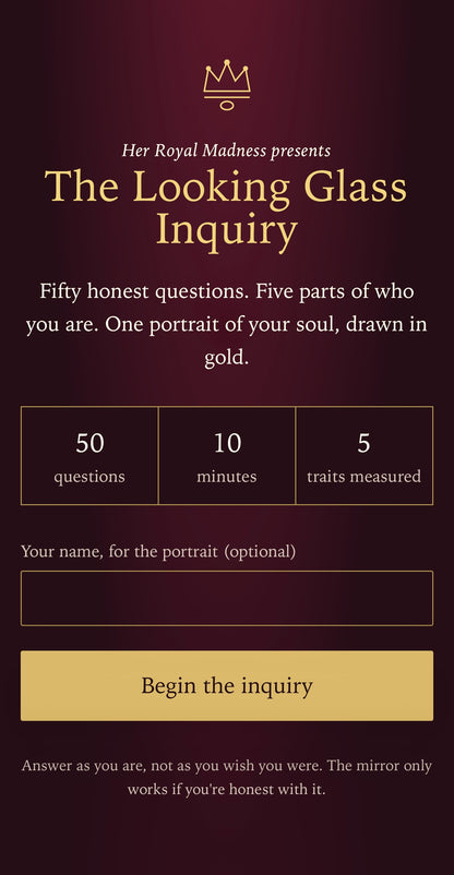 The Looking Glass Inquiry – Interactive Personality Test | Big Five Soul Portrait
