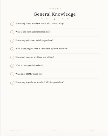 The Quiz Book — 12 Rounds, 96 Questions, Ready to Run / Digital Download