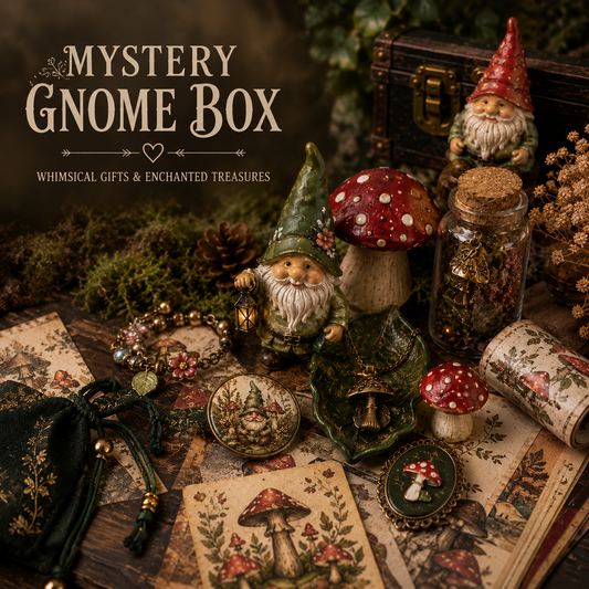 Mystery Gnome Box | Whimsical Gnome Gift Box | Cottagecore Mystery Box | Garden Gnome Surprise | Fantasy Gift for Gnome Lovers