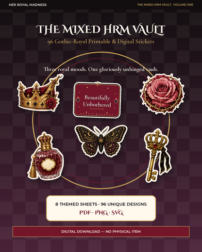 The Mixed HRM Vault
96 Gothic-Royal Printable & Digital Stickers