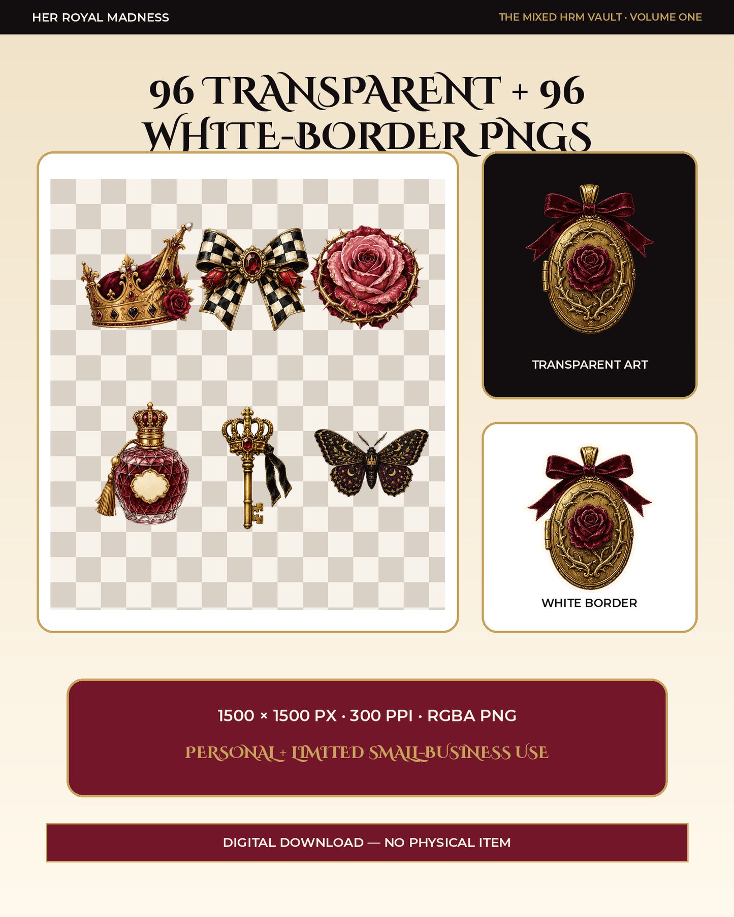 The Mixed HRM Vault
96 Gothic-Royal Printable & Digital Stickers