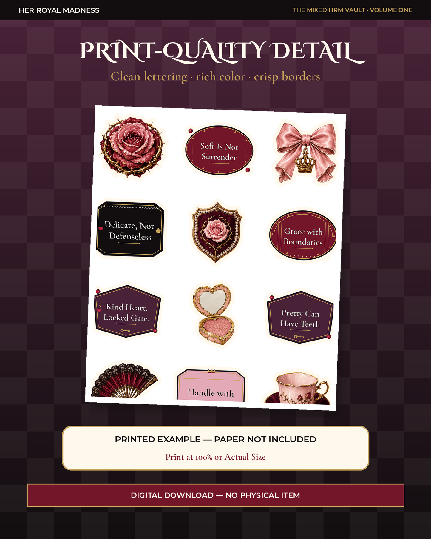 The Mixed HRM Vault
96 Gothic-Royal Printable & Digital Stickers