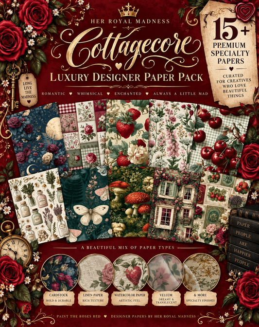 Cottagecore Luxury Designer Paper Pack | 15+ Premium 4x6 Specialty Papers