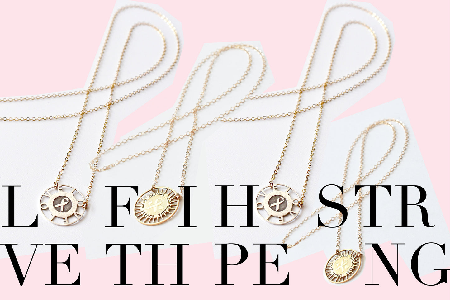 Love Ribbon Medallion Necklace