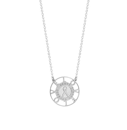 Love Ribbon Medallion Necklace