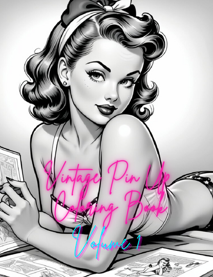 Vintage Pin Up Coloring Book – Her Royal Madness