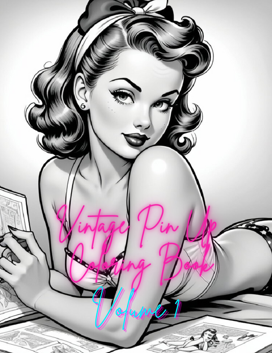 Vintage Pin Up Coloring Book