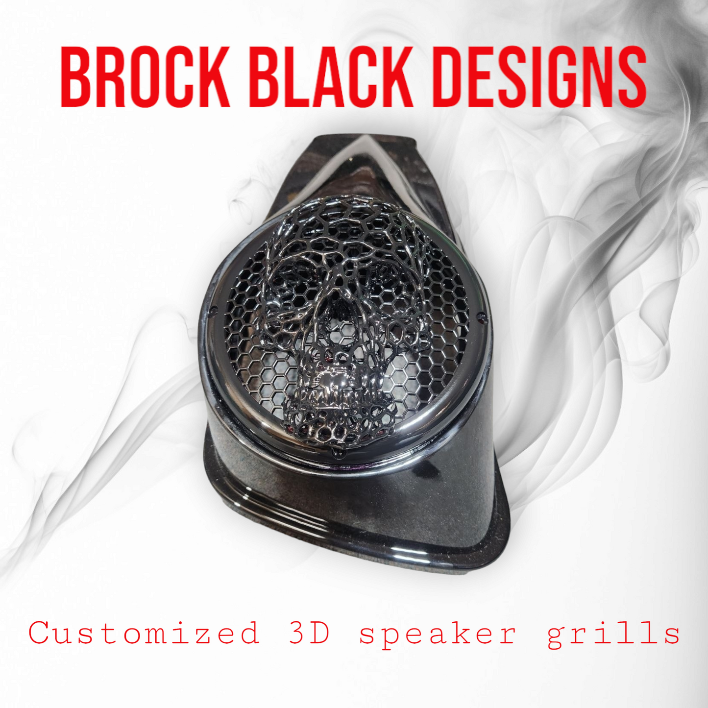 A set of bag webbed skull speakers grill covers