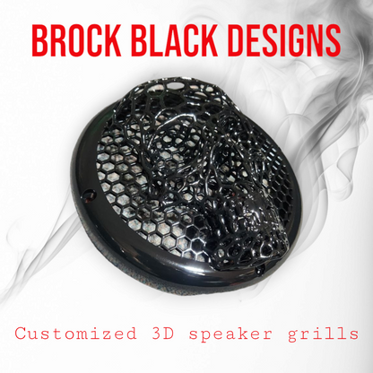 A set of bag webbed skull speakers grill covers