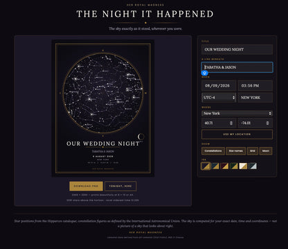 The Night It Happened — Make Your Own Star Map