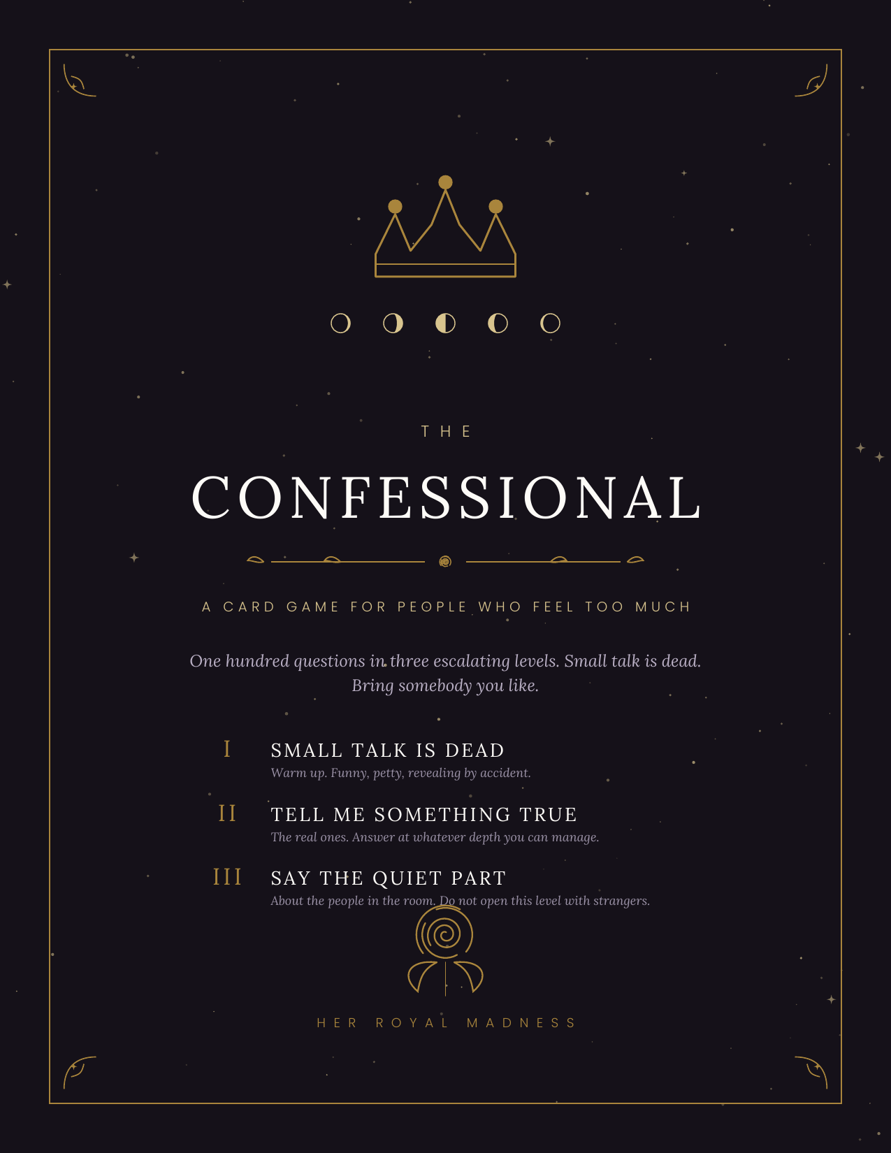 The Confessional — A Card Game for People Who Feel Too Much