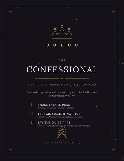 The Confessional — A Card Game for People Who Feel Too Much
