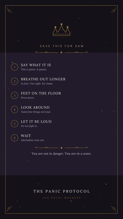 The Panic Protocol — A Field Manual for When Your Body Decides It’s an Emergency/ Printable Anxiety Coping Guide