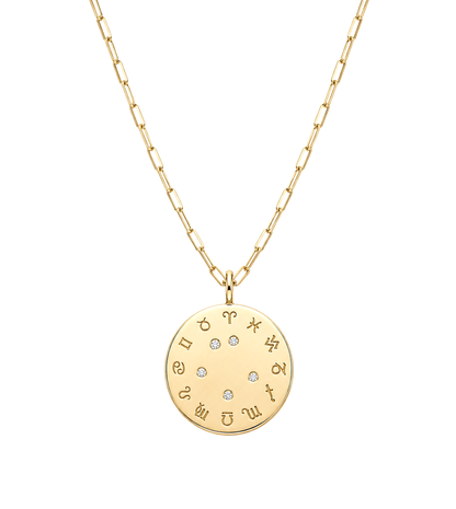 Zodiac Diamond Wheel Necklace