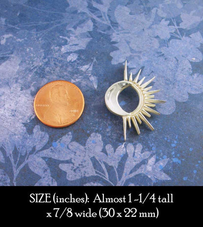 Half Sun & Crescent Moon Pendant, Handmade