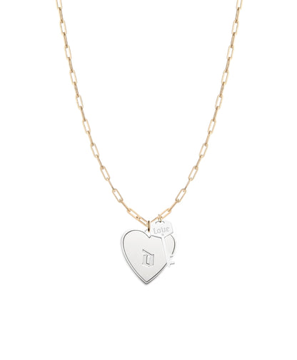 Ivy Personalized Heart and Key Necklace