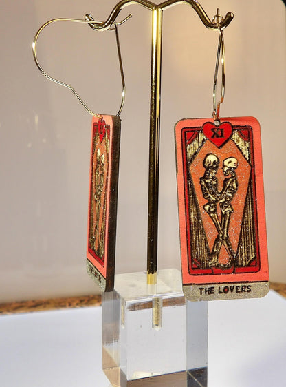 Tarot Card Earrings, Gothic Dangle Earrings