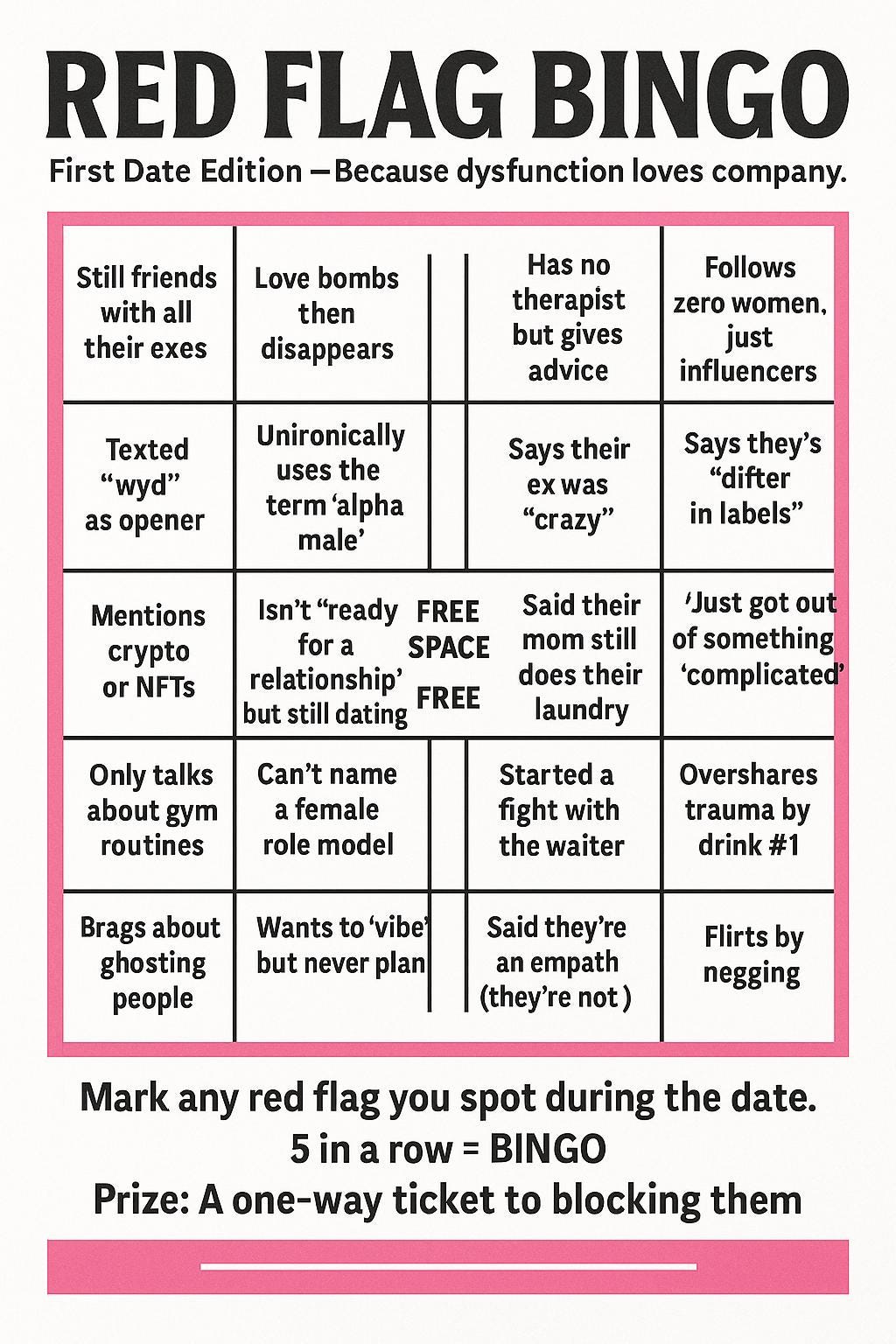 Funny Dating Résumé Bundle: Breakup Cards, Red Flag Bingo (Digital Download)