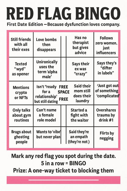 Funny Dating Résumé Bundle: Breakup Cards, Red Flag Bingo (Digital Download)