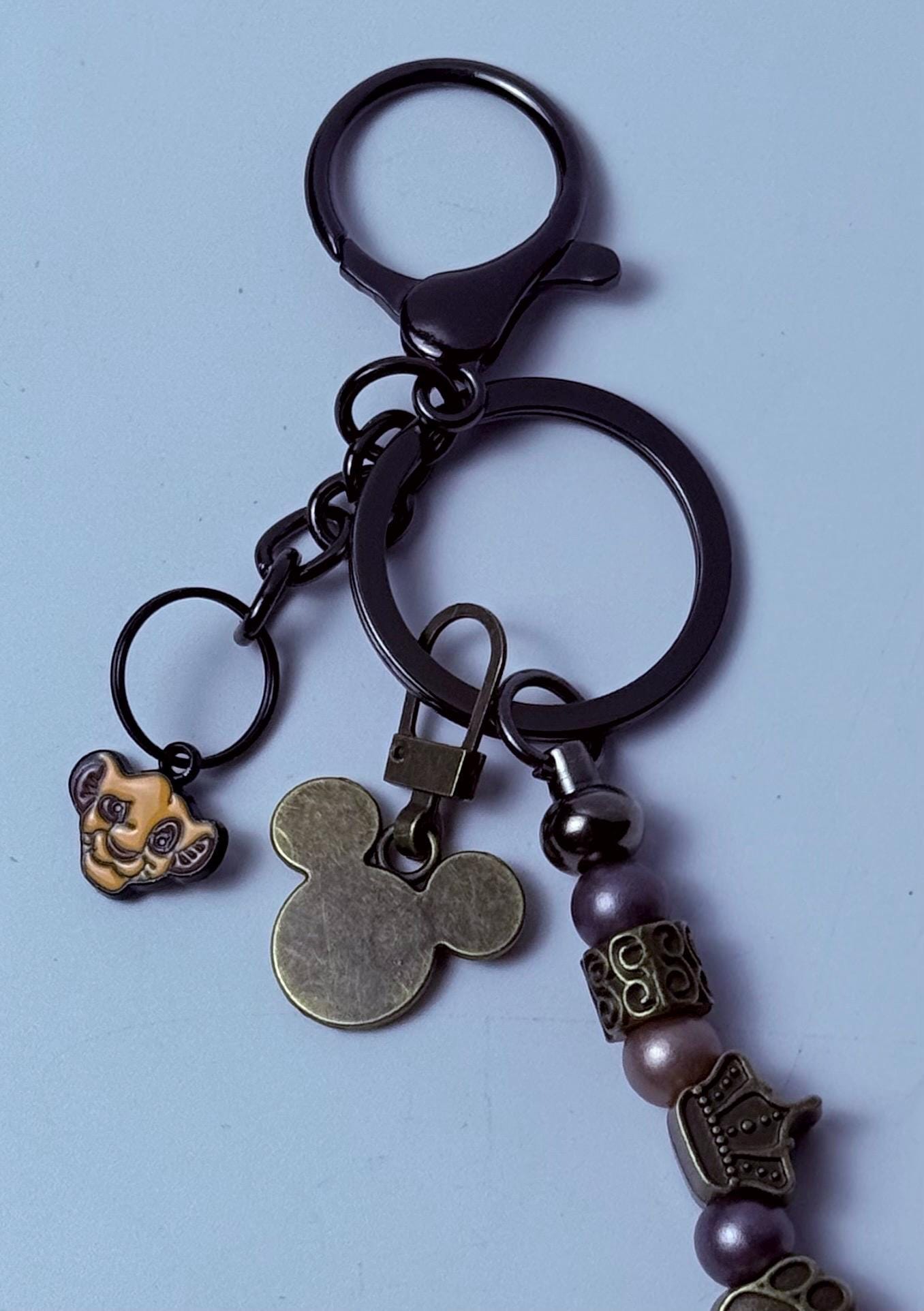 Simba Keychain: Handmade Lion King Bag Charm with Crown