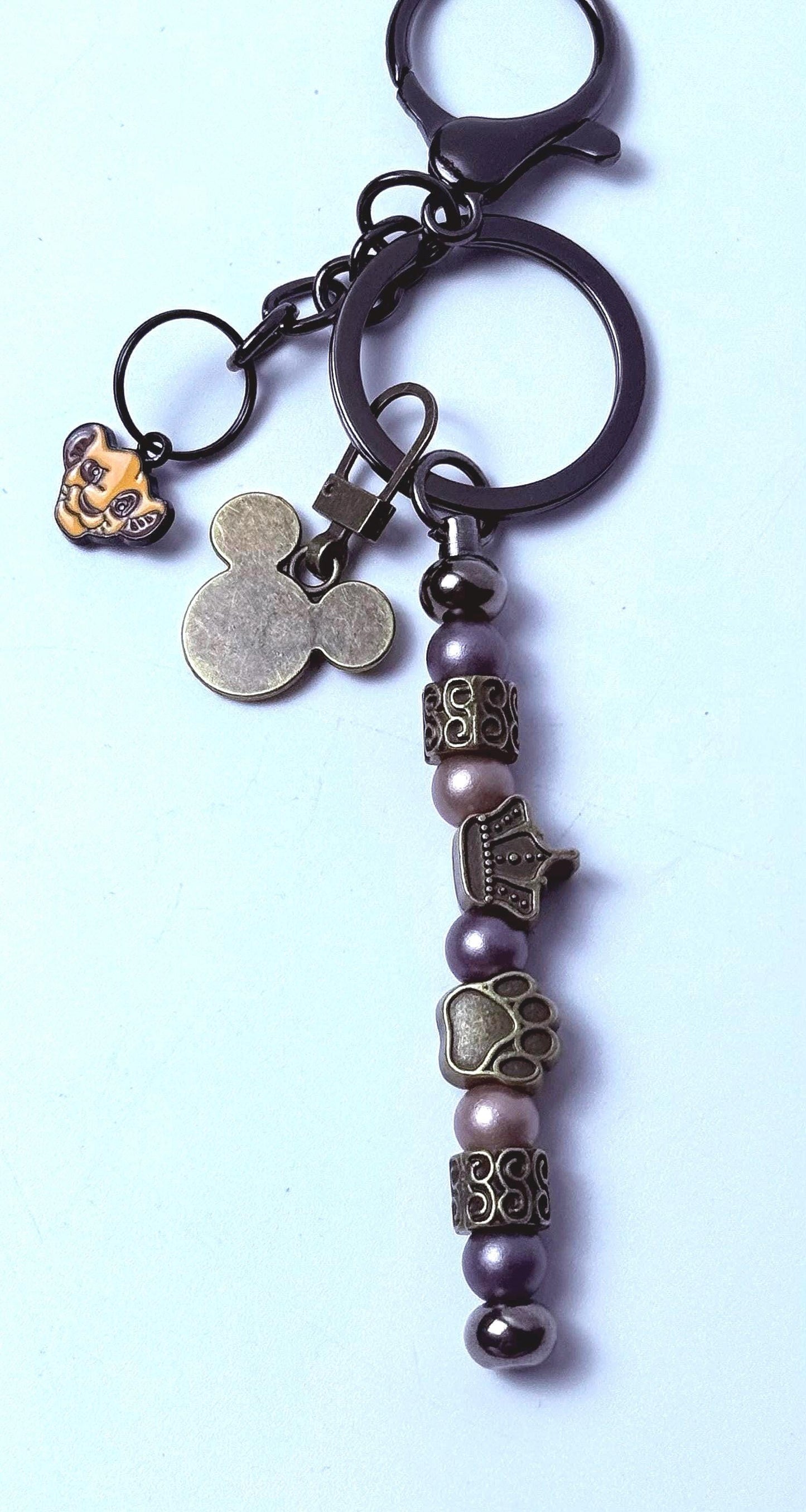 Simba Keychain: Handmade Lion King Bag Charm with Crown
