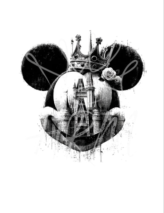 Disney Inspired Crown Castle Mickey SVG PNG | Royal Mouse Head Cut File | Princess Castle Cricut & Silhouette Design Download