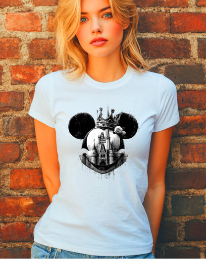 Von Disney inspirierte Krone Schloss Mickey SVG PNG | Königliche Maus Kopf Schnittdatei | Prinzessinnenschloss Cricut & Silhouette Design Download