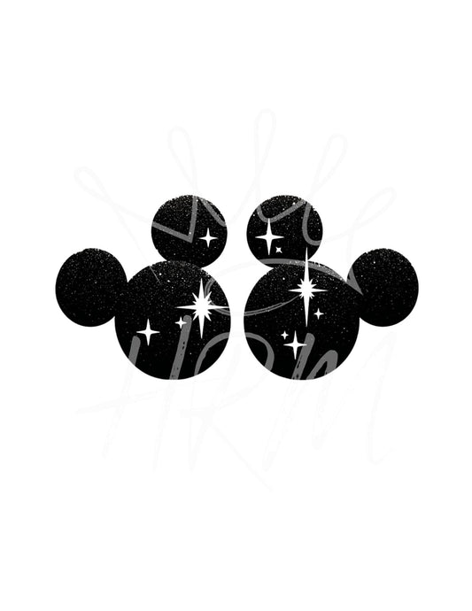 Disney Inspiriertes Glitzer-Micky SVG PNG | Magische Mausohren-Cluster-Schnittdatei | Familienreise Cricut & Silhouette Design Download