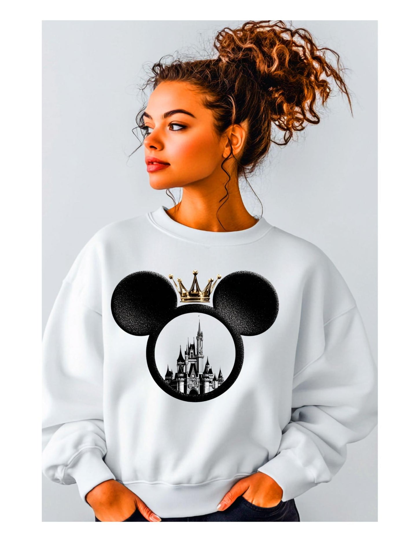 Von Disney inspirierte Krone Schloss Mickey SVG PNG | Königliche Maus Kopf Schnittdatei | Prinzessin Cricut & Silhouette Design für Hemden, Taschen, Bastelarbeiten