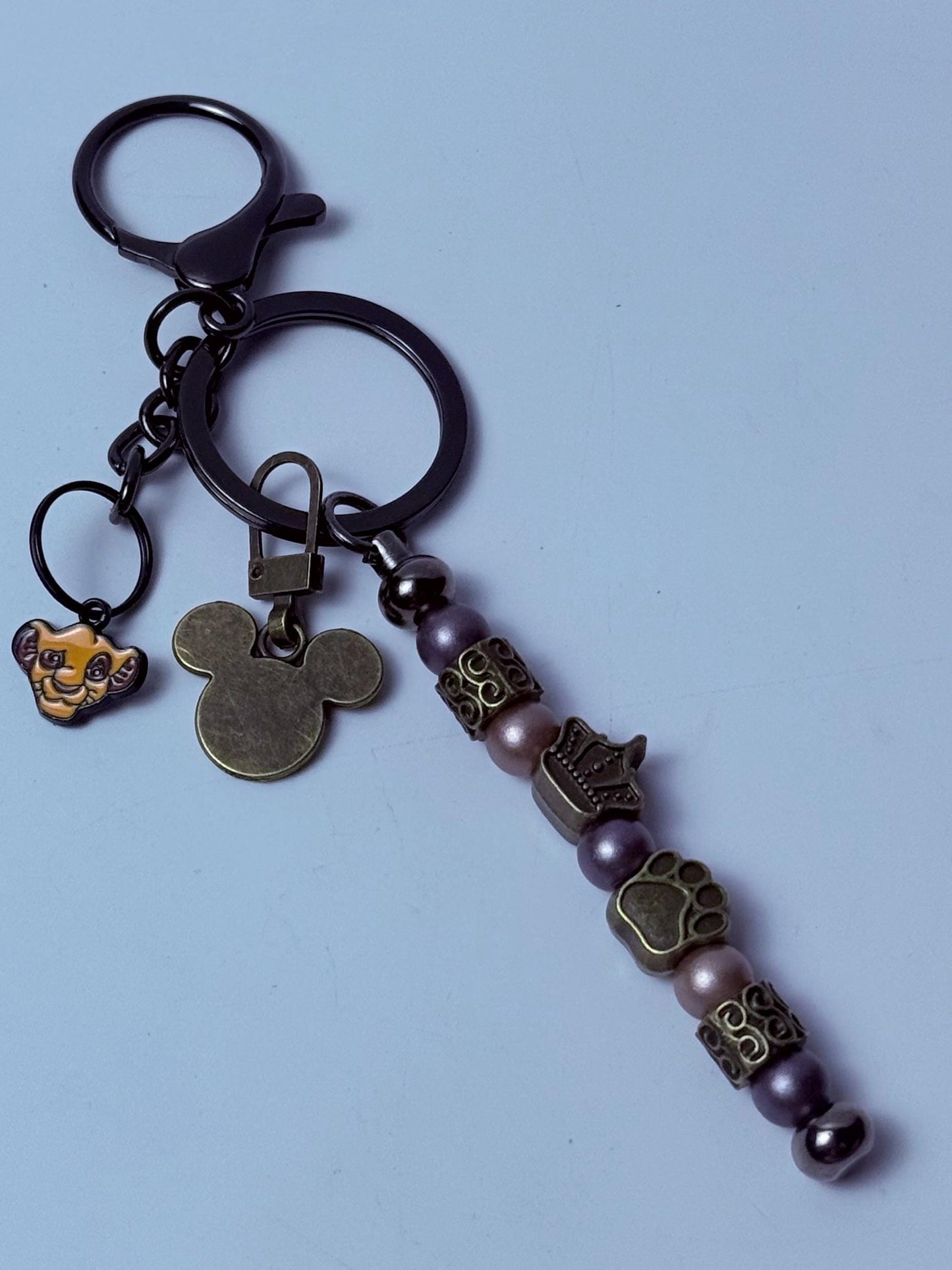 Simba Keychain: Handmade Lion King Bag Charm with Crown