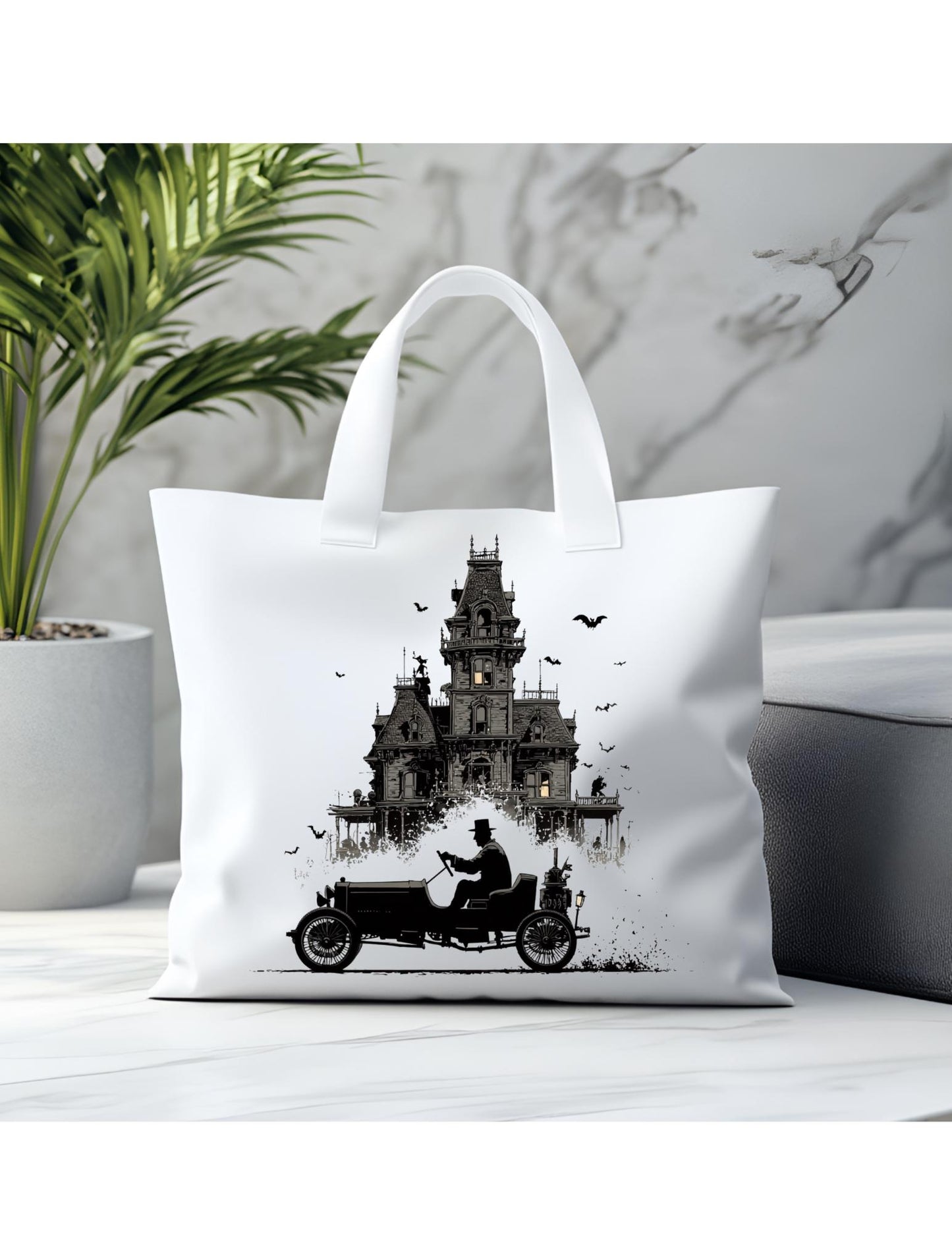 Geisterhaus SVG PNG: Gotisches Halloween-Herrenhaus, Oldtimer (Digitaler Download)