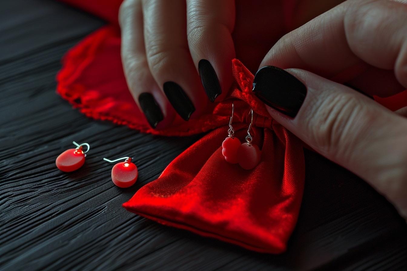 Mystery-Ohrringtasche: Handgemachtes Gothic-Boho-Überraschungs-Schmuckgeschenk