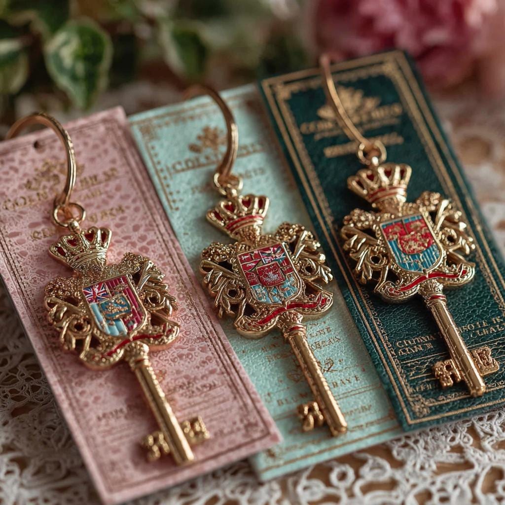 Royal Chaos Schlüsselanhänger-Box, handgemachte gekrönte Messing-Anhänger