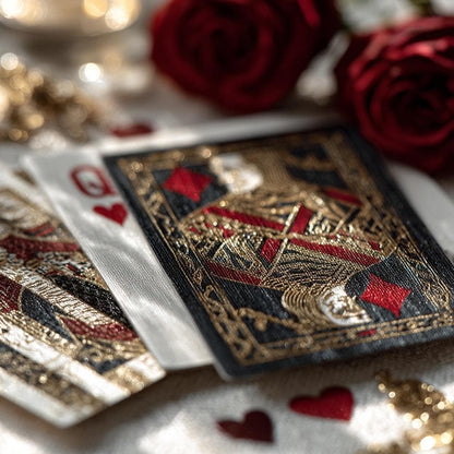 Luxuriöse Papier-Ephemera-Wundertüte | Rote Rosen, Goldfolie