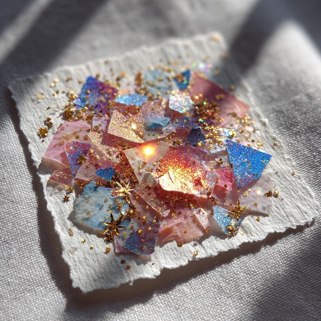 Himmels-Scrapbook-Papier-Überraschungspaket | Kuratiertes Holografisches & Pastell-Collagen-Set