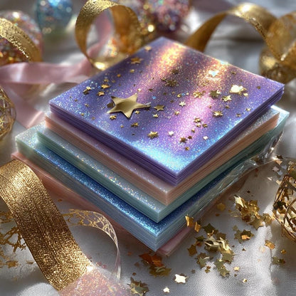 Himmels-Scrapbook-Papier-Überraschungspaket | Kuratiertes Holografisches & Pastell-Collagen-Set