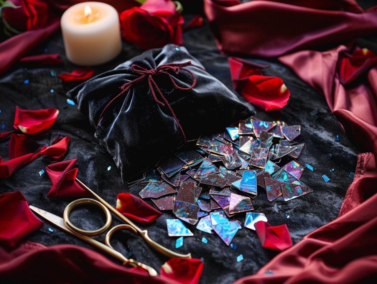 Gothic-Fantasy-Sticker-Paket: Holo- & Konturschnitt-Überraschungsbündel