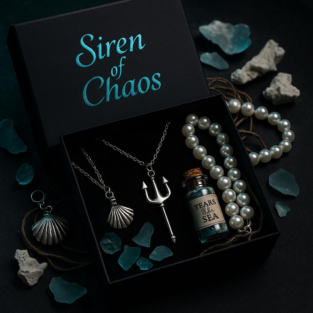 Siren of Chaos Mystery Box | Dark Mermaidcore & Ocean Aesthetic Geschenkset | Gothic Siren Accessoires, schimmernde Perlen, Sea Witch Vibe