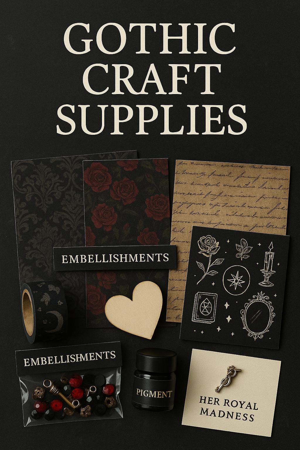 Gothic Craft Box  Dark Academia, Witchy Art Supplies DIY Kit
