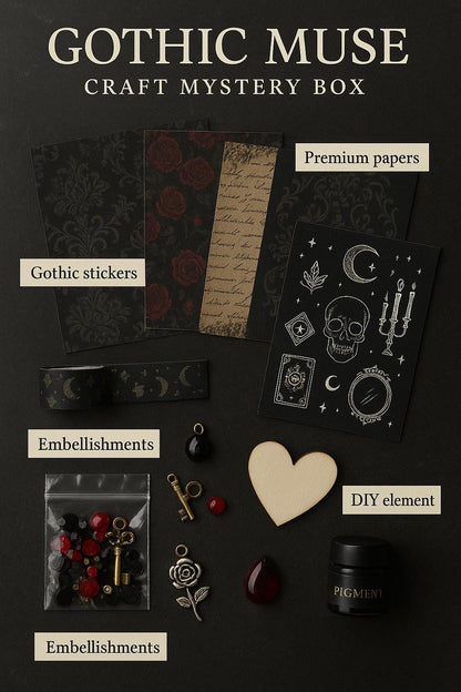 Gothic Craft Box  Dark Academia, Witchy Art Supplies DIY Kit